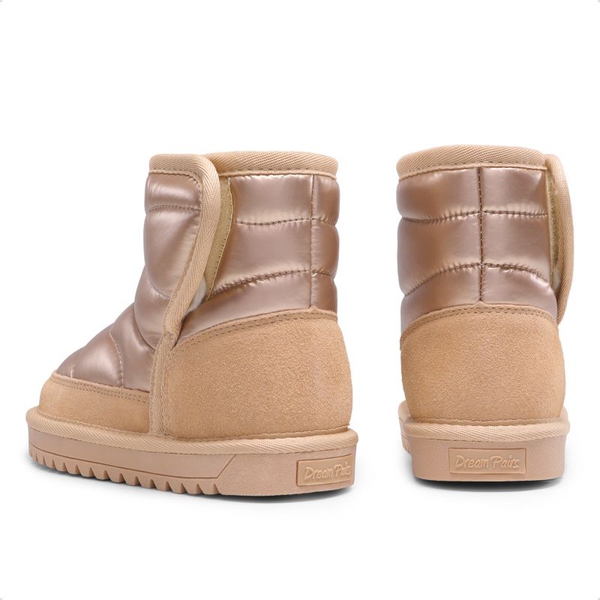Kids Faux Fur Ankle Snow Boots - ROSE GOLD - 3
